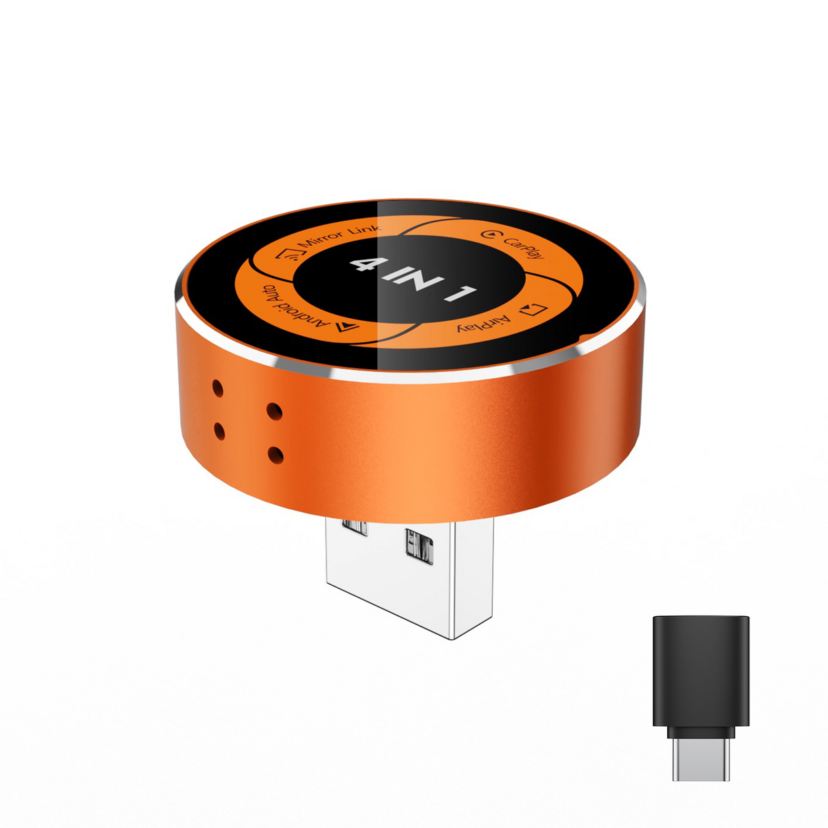 4-in-1 Wireless CarPlay Adapter of Apple CarPlay, Android Auto, AirPlay and MirrorLink screen mirroring functions