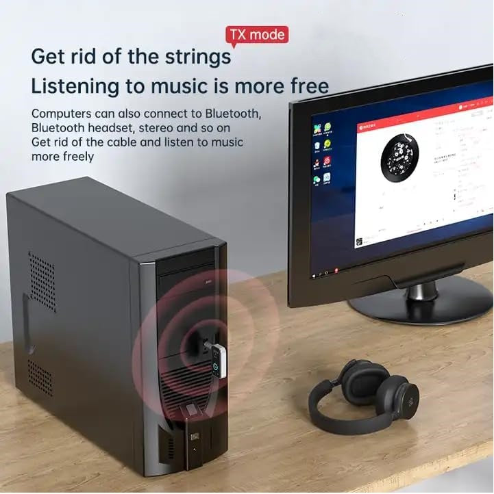 2 IN 1 Wireless Transmitter and Receiver Bluetooth 5.3 Adapter 3.5mm For Car Audio Aux Handsfree Headset