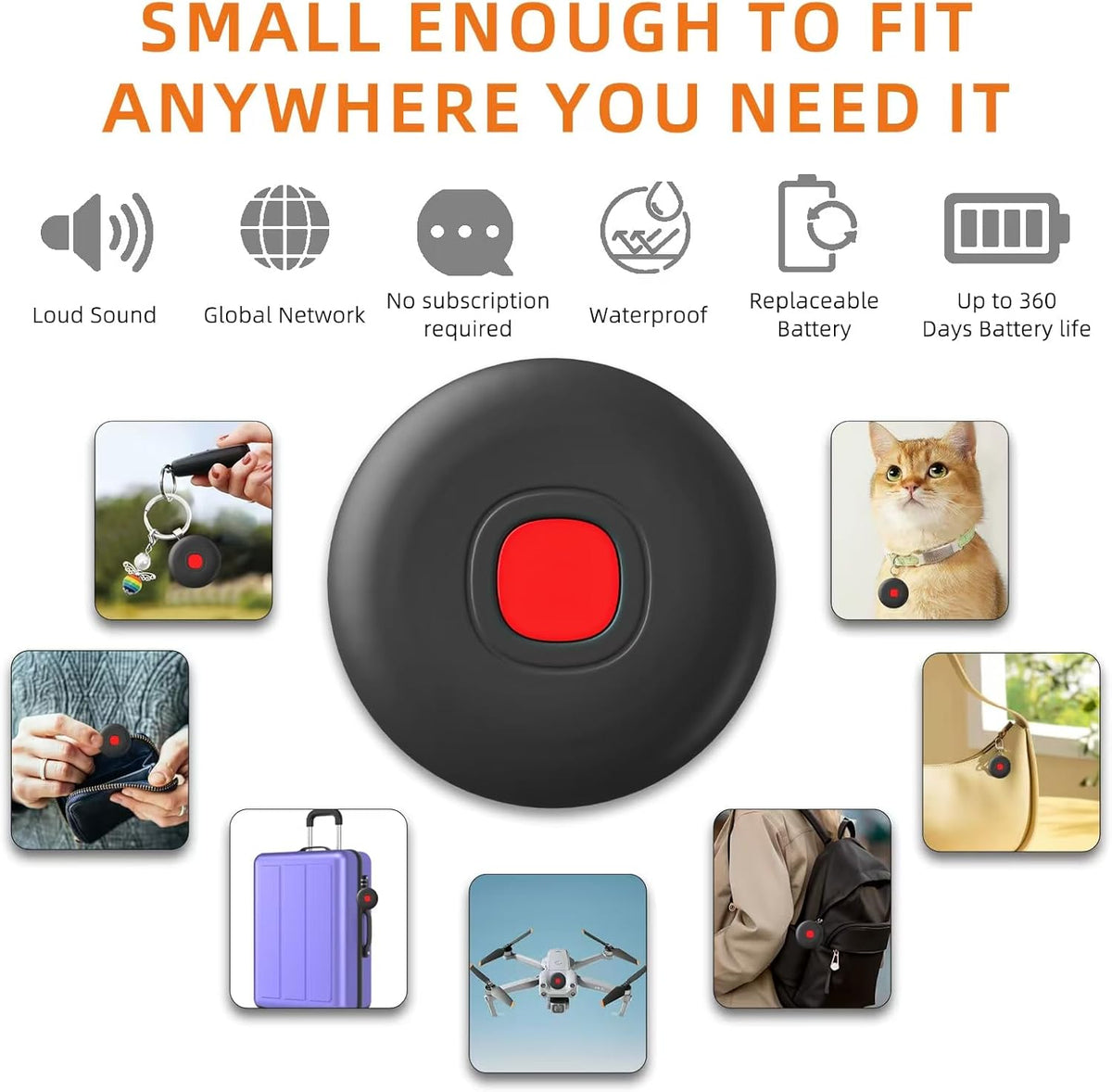 IP67 Waterproof Mini Tracker-AirTags-Works with Apple Find My (iOS Only) -Key Finder for Keys Kids Pets Car Luggage 2025 Upgrade