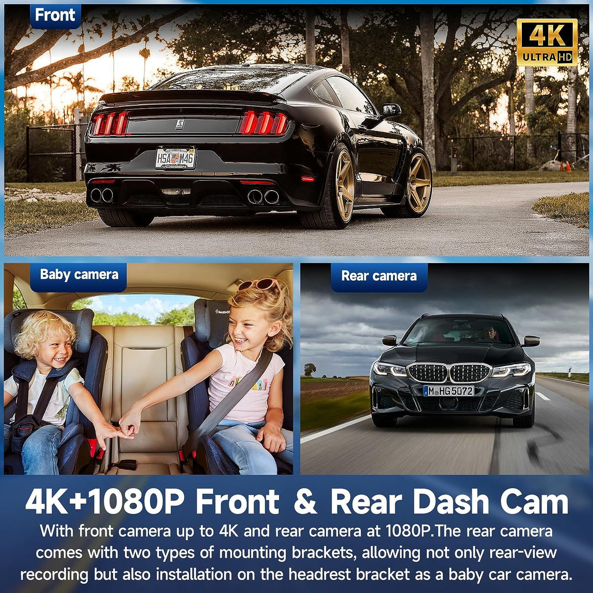 CL860-Portable 9.3" Wireless CarPlay Car Stereo with Dash Cam