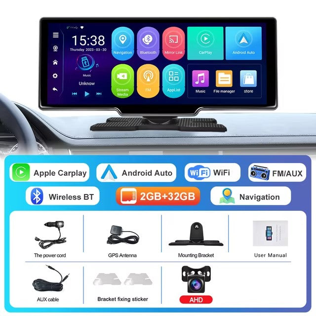 Spedal A830-10.26" Android Monitor 2+32G Android Auto Bluetooth & 1080P Rear Cam