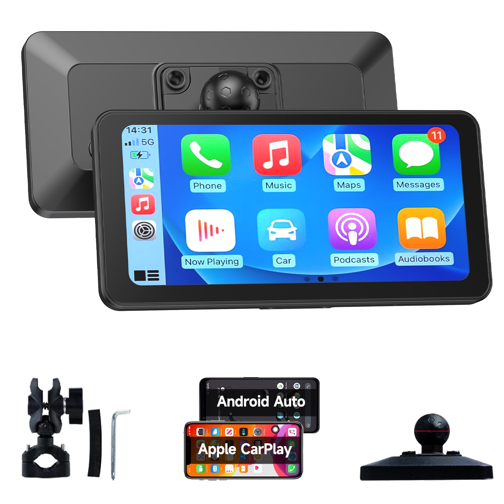 NaviCam L300-6.25 Inch Portable Mototorcycl Wireless Apple Carplay