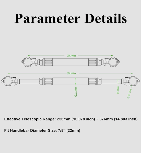 22mm Aluminum Alloy Motorcycle Balance Bar Crossbar Handlebar（black）