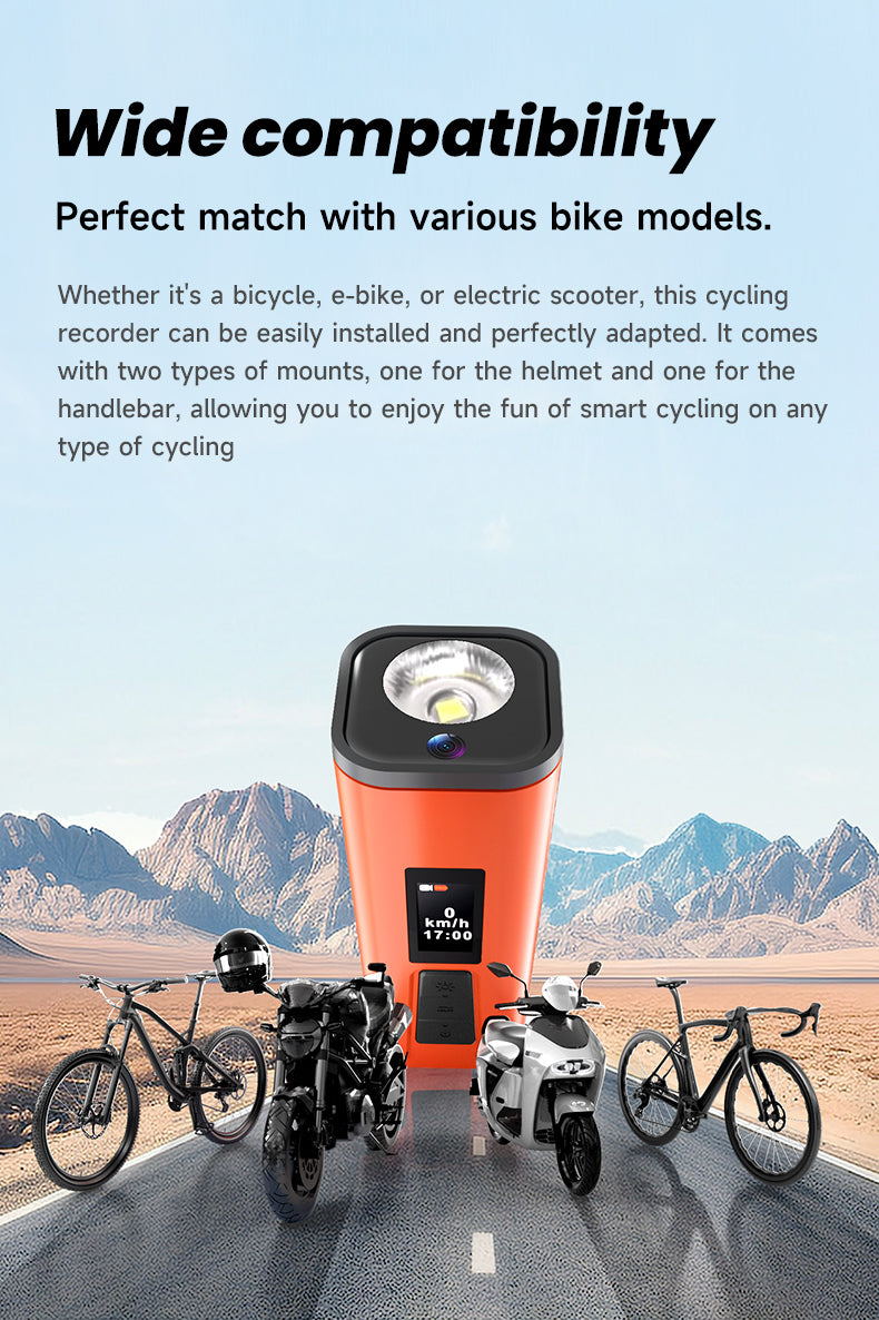 Multi-functional Bike Light with GPS Speed Display & 1080P Camera & App 64G Card