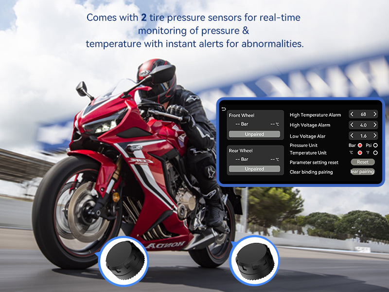 Spedal CL871P- 6.25" Motorcycle CarPlay ＆ Android Auto Screen Quick-Release Anti-Theft Mount +TPMS & Full Body Waterproof, GPS