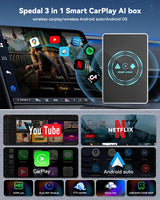 Ai Box Lite Air - Wi-Fi and Bluetooth Connectivity, For iPhone & Androids, Requires Wired Apple CarPlay, Expandable Storage with Youtube & Netflix