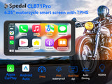 Spedal CL871P- 6.25" Motorcycle CarPlay ＆ Android Auto Screen Quick-Release Anti-Theft Mount +TPMS & Full Body Waterproof, GPS
