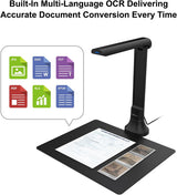 VIISAN DB8401 16MP Document Camera for Office & School, Windows/macOS Certified USB Scanner with OCR,TTS,Barcode Recognition, Fo