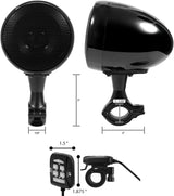 All-in-One Built-in Bluetooth Amplifier Full Range Waterproof Motorcycle Stereo Speakers Audio Amp System with AUX