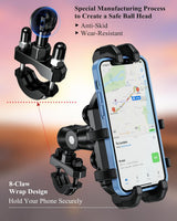 Motorcycle Phone Holder with Vibration Dampener Anti-Shock