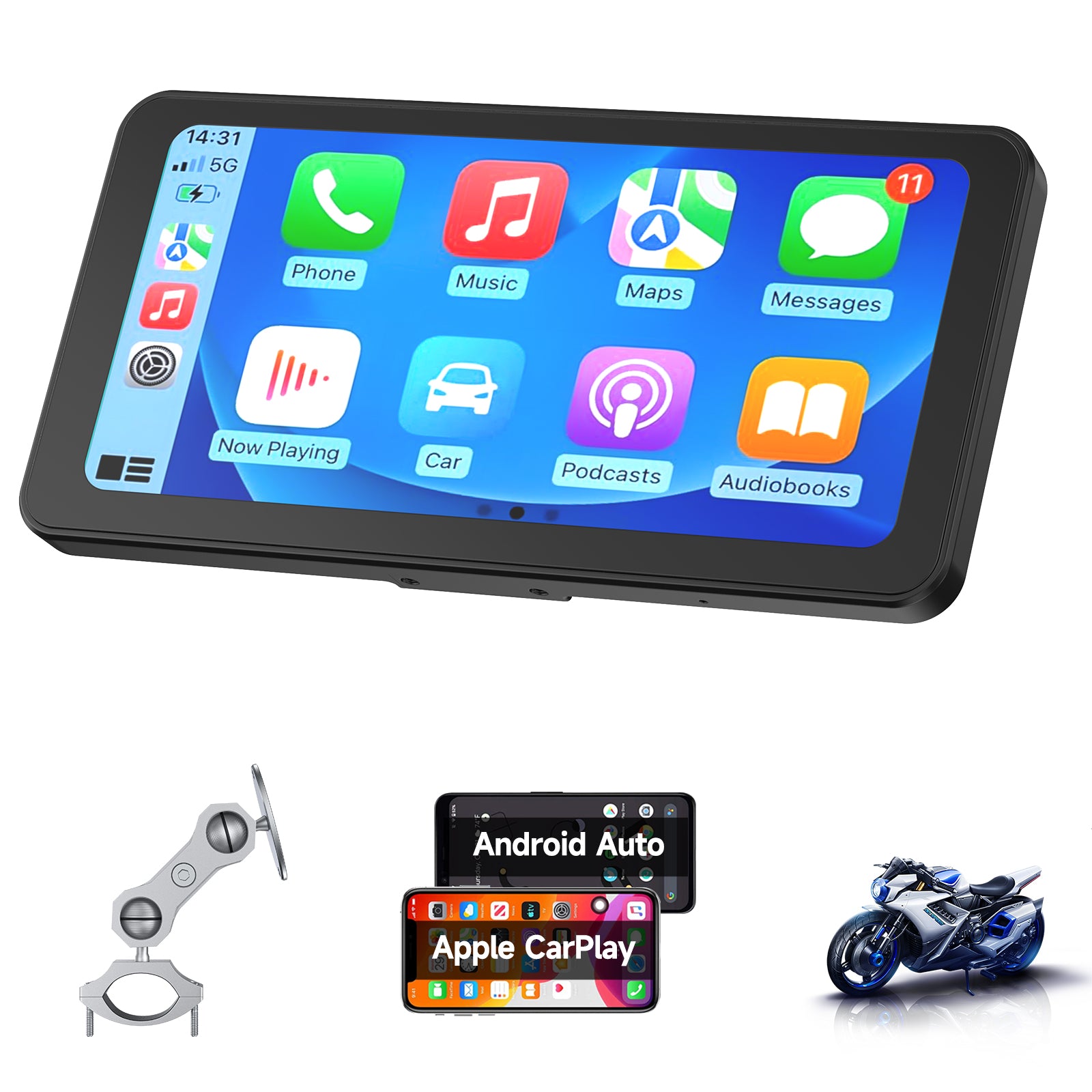 NaviCam CL871-6.25 Inch Portable Mototorcycl Wireless Apple